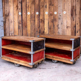 ancien bac Suroy caisse a roulettes d'usine textile couleur d'origine