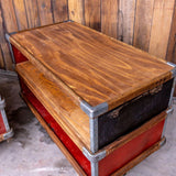 ancien bac Suroy caisse a roulettes d'usine textile couleur d'origine