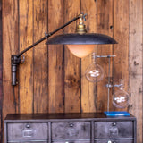 Opaline globe wall-mounted surgical lamp