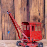 jouet ancien camion grue rouge