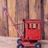 jouet ancien camion grue rouge