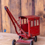 jouet ancien camion grue rouge