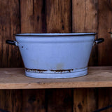 ancienne bassine émaillée bleue