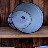 ancienne bassine émaillée bleue