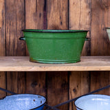 old green enamel basin