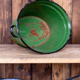 old green enamel basin