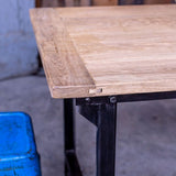 table militaire année 50 plateau chêne