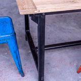 table militaire année 50 plateau chêne