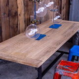 table militaire année 50 plateau chêne