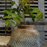 vase en ceramique decor aspect ecailles,  peau de serpent