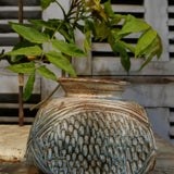 vase en ceramique decor aspect ecailles,  peau de serpent
