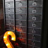 ancien grand meuble 30 casiers industriel a clapet strafor 1950
