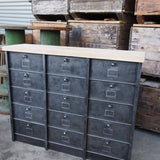 Industrial cabinet with 15 drawers, Strafor, 1950