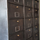 ancien grand meuble 30 casiers industriel a clapet 1950