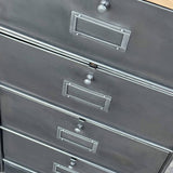 ancien meuble console 12 casiers industriel a clapet Roneo 1950 plateau chene massif