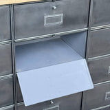 ancien meuble console 12 casiers industriel a clapet Roneo 1950 plateau chene massif