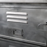 antique large industrial locker unit with 14 doors
