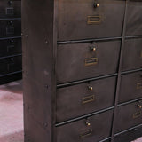 meuble console 12 casiers industriel clapet Roneo plateau chene massif