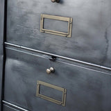 meuble console 8 casiers industriel clapet Roneo plateau chene massif