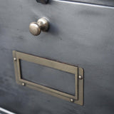 meuble console 8 casiers industriel clapet Roneo plateau chene massif