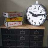 ancien meuble console 12 casiers industriel a clapet Roneo 1940 plateau chene massif