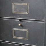ancien meuble console 12 casiers industriel a clapet Roneo 1940 plateau chene massif