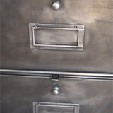 meuble console 8 casiers industriel clapet Roneo plateau chene massif