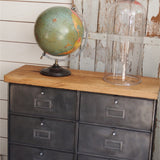 meuble console 8 casiers industriel clapet Roneo plateau chene massif