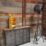 ancien grand meuble 12 casiers industriel strafor plateau chene massif