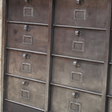 ancien grand meuble 12 casiers industriel strafor plateau chene massif