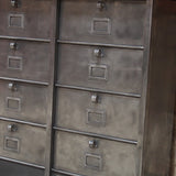 ancien grand meuble 12 casiers industriel strafor plateau chene massif