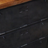 enfilade industrielle 9 compartiments atelier militaire plateau vieux chene massif