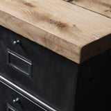 ancien meuble console 10 casiers industriel a clapet roneo 1950 plateau chene massif