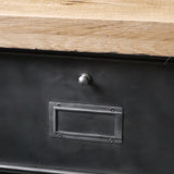 ancien meuble console 10 casiers industriel a clapet roneo 1950 plateau chene massif