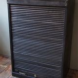 Rare antique 8-drawer industrial cabinet with roll-top door, Roneo, 1940