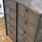 ancien grand meuble 10 casiers industriel strafor