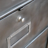 meuble console 8 casiers industriel clapet Roneo plateau chene massif