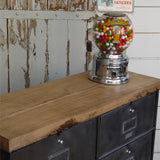meuble console 8 casiers industriel clapet Roneo plateau chene massif