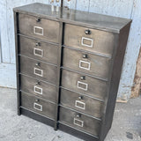 ancien meuble console 10 casiers industriel a clapet strafor 1950 plateau metal