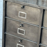 ancien meuble console 10 casiers industriel a clapet strafor 1950 plateau metal