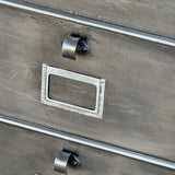 ancien meuble console 10 casiers industriel a clapet strafor 1950 plateau metal