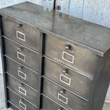 ancien meuble console 10 casiers industriel a clapet strafor 1950 plateau metal