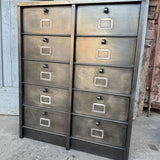 ancien meuble console 10 casiers industriel a clapet strafor 1950 plateau metal