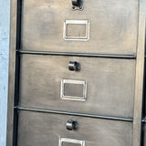 ancien meuble console 10 casiers industriel a clapet strafor 1950 plateau metal