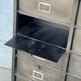 ancien meuble console 10 casiers industriel a clapet strafor 1950 plateau metal