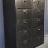 ancien grand meuble 10 casiers industriel