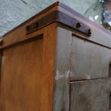 Large vintage bakery cabinet with drawers and trolley, in original condition.