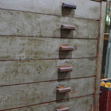 Large vintage bakery cabinet with drawers and trolley, in original condition.
