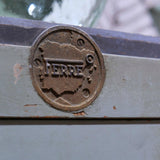 Large vintage bakery cabinet with drawers and trolley, in original condition.