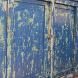 grand enfilade etabli industriel en bois patine bleu dans son jus